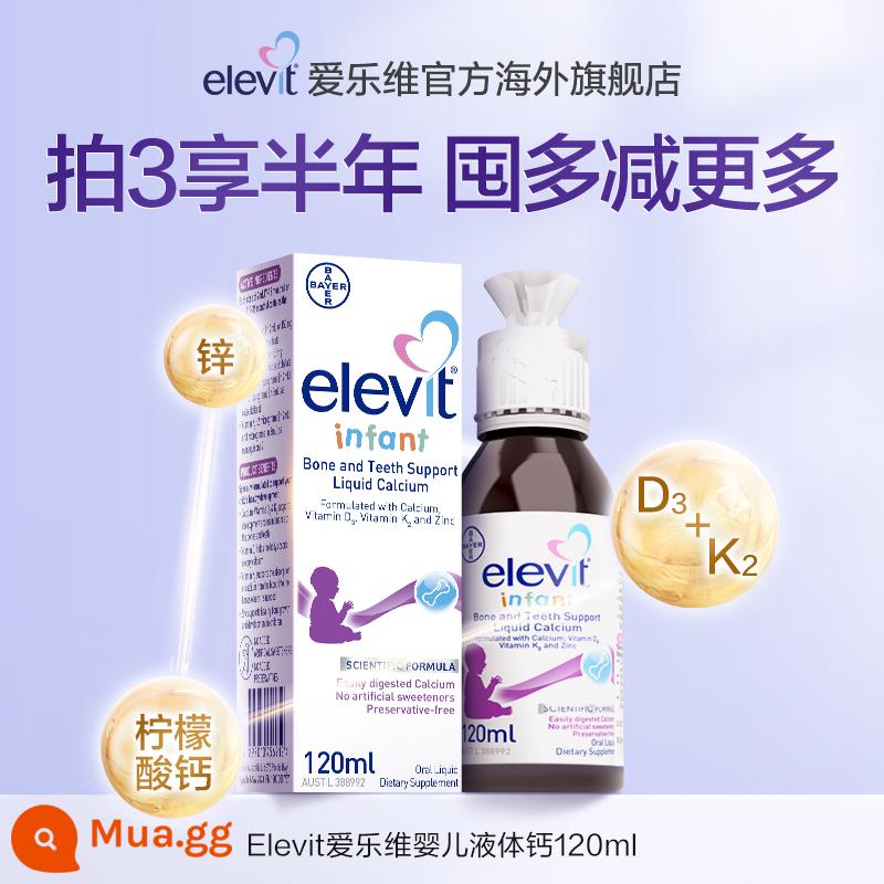 [Cửa hàng hàng đầu] ElevitElevit Canxi dạng lỏng cho trẻ sơ sinh Kẽm Vitamin VD3 Canxi cho trẻ sơ sinh Trẻ em - [0 Chất Bảo Quản 0 Đường 0 Đã Thêm] Canxi dạng lỏng cho bé 120ml-Hương Vani