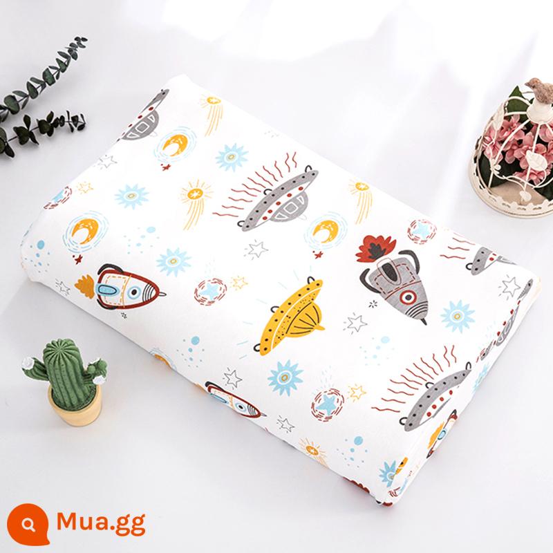 Gối cao su trẻ em bằng cotton nguyên chất 44x27 Vỏ gối cao su cho bé 30x35x40x50x55x60 cotton cho bé - Rất nhiều vỏ gối hình đĩa bay (1 gói)