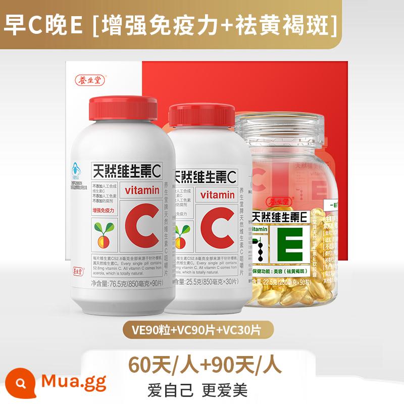 Yangshengtang Vitamin E Tự Nhiên Viên Mềm 200 Viên Vệ Răng Miệng Chống Chloasma Chính Hãng Flagship Store Chính Hãng Máy Tính Bảng VC - [Hộp quà] Viên VE90 + Viên VC120