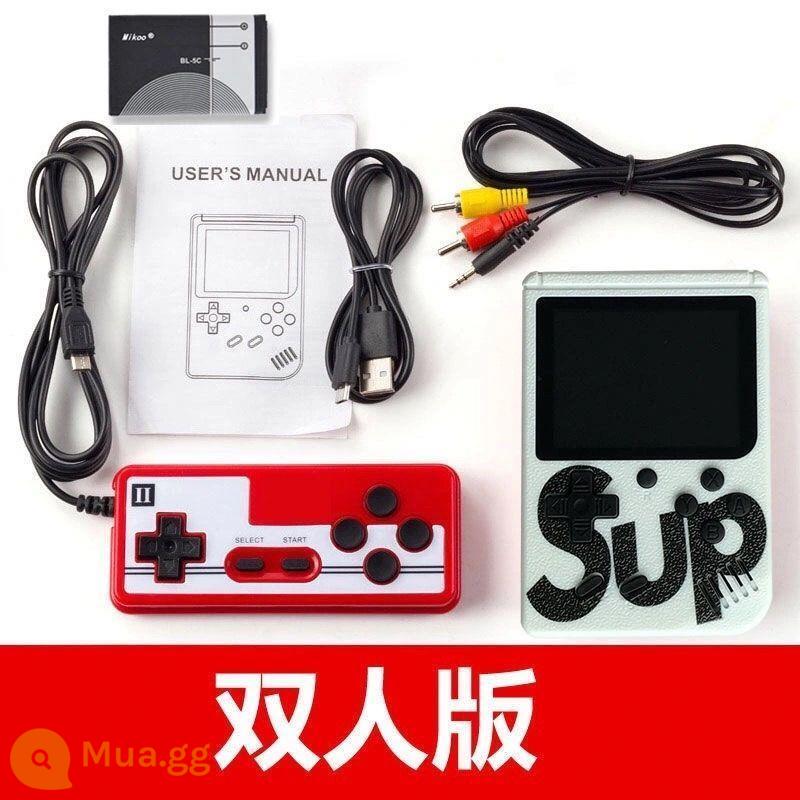 Máy chơi game cầm tay với 400 trò chơi, máy chơi game sạc đôi SUP cổ điển và hoài cổ mới - J White [Màn hình 3 inch độ phân giải cao 400 game] hai người nhận một tay cầm + 1 pin sạc + cáp dữ liệu