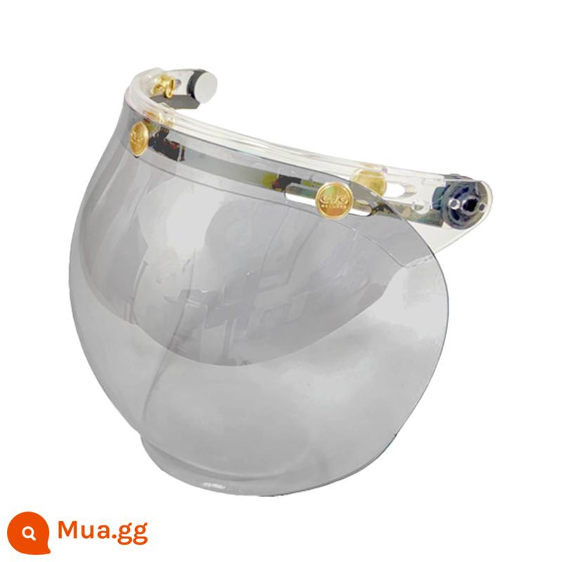 Retro mũ cứng bong bóng gương đầu máy xe lửa đạp xe chống nắng chống gió trong suốt mũ bảo hiểm nửa đầu kính mặt nạ có sẵn ngày và đêm - EVO-màu tối