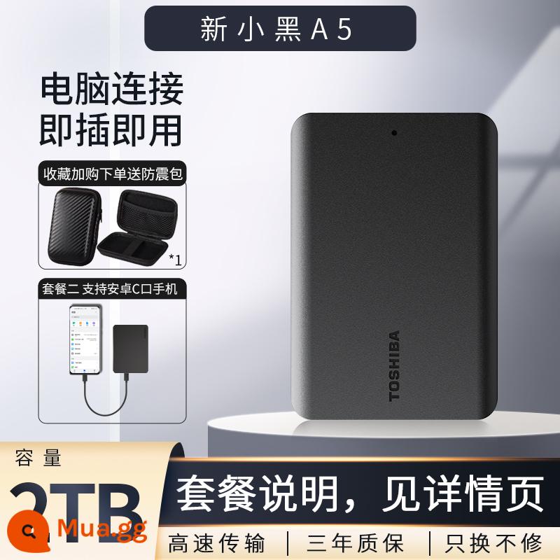 Ổ cứng di động toshiba 2tb a5 new màu đen chuyên game máy tính di động ổ cứng gắn ngoài không thể rắn 1t 4t - A5-Black[2TB]2023 mẫu mới