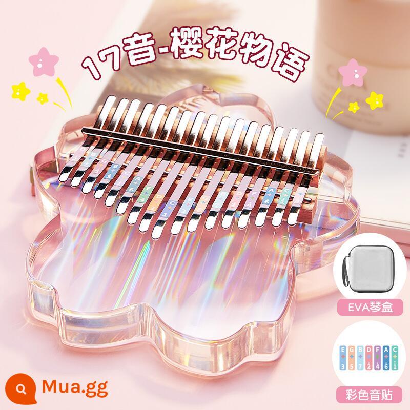 Girl Toy 6 tuổi, Quà tặng sinh nhật 10 tuổi, Công chúa công chúa cô gái 8112 Hộp mù trí tuệ - 17 âm [Sakura Story] Hộp đàn piano màu trắng cao cấp + miếng dán âm thanh màu