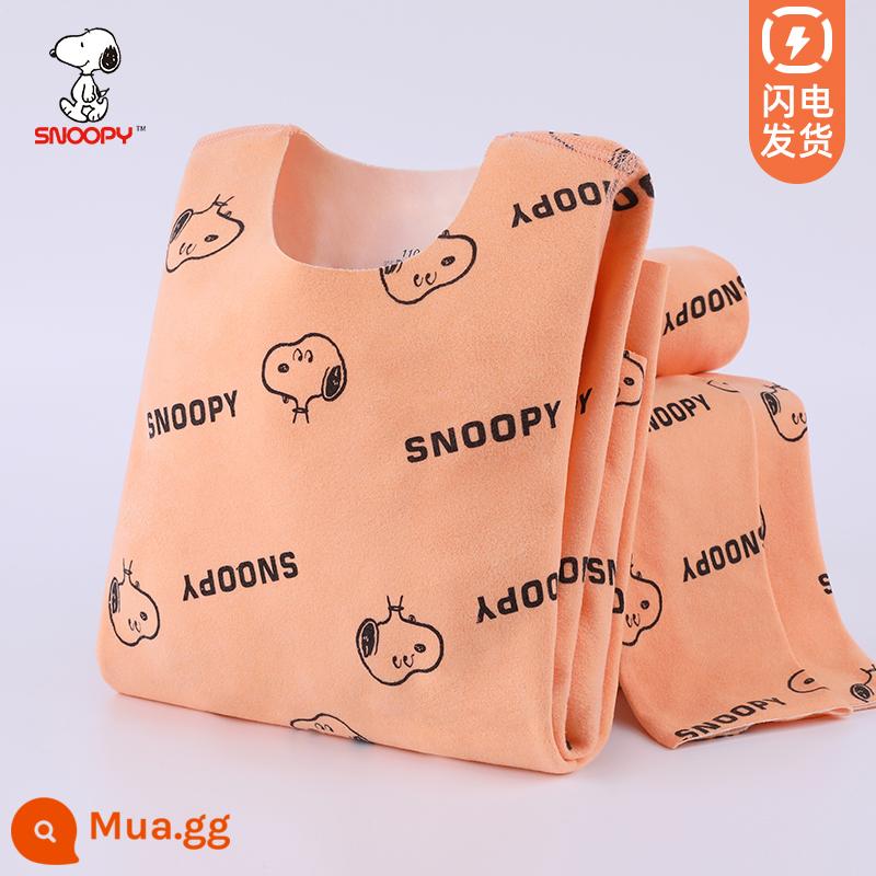 Quần áo mùa thu và quần vệ sinh trẻ em Snoopy quần lót sưởi ấm cho bé gái tất cả cotton cộng với nhung dày giữ ấm cho bé gái và trẻ lớn - Mẫu in Snoopy-(thiết kế liền mạch, gia nhiệt ở nhiệt độ không đổi) màu hồng đào