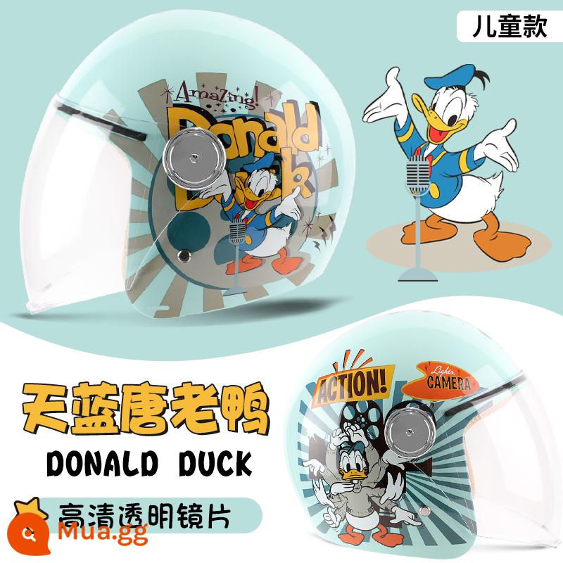 Chứng nhận 3C Stitch xe điện xe máy mũ nữ nam mũ cứng mùa đông ấm trẻ em bé trai - Vịt Donald [Trẻ em]