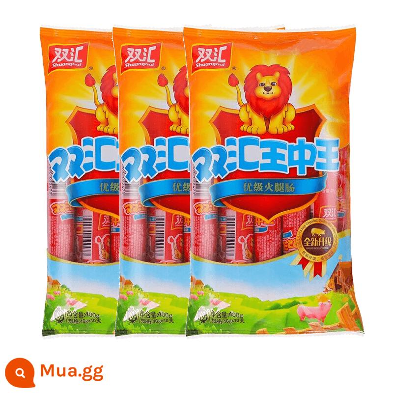 Xúc xích thịt nguội Shuanghui Wangzhongwang 240g * 3 túi snack chiên nướng xúc xích ăn liền tiện lợi xúc xích đồng hành nguyên hộp - Shuanghui King of Kings 400g*3 túi (30 miếng) [Ngày mới]