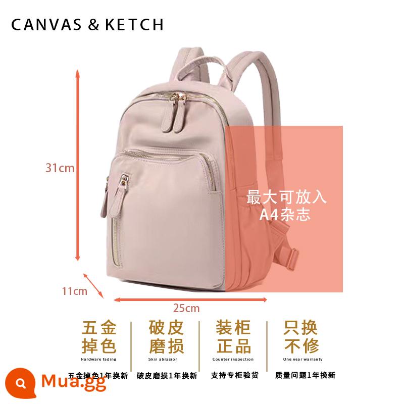 Canvas & Ketch ba lô nữ 2023 thời trang mới tất cả các trận đấu bình thường túi du lịch học canvas ba lô nhỏ - Hồng