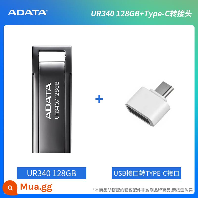 Ngụy Cương 64G/128G USB3.0 Hệ Thống Máy Tính Đĩa U Xe Nghe Nhạc Kim Loại Tốc Độ Cao USB dung Lượng Lớn Mini - Bộ chuyển đổi UR340/128GB+Type-C