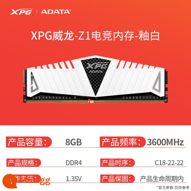 Bộ nhớ ADATA Z1 DDR4 8G/16G/32G/64G dải áo máy tính để bàn 3200/3600MHz - Mẫu gaming Veyron Z1 3600 8G màu trắng