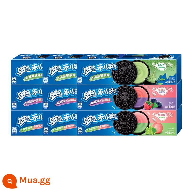 Oreo Original Socola Mỏng Giòn Nhẹ Bánh Sandwich Kem Hoa Anh Đào 97g Bánh Sandwich - [9 hộp] Việt quất mâm xôi 3+ Đào nho 3+ Matcha 3