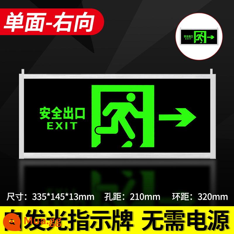 Biển thoát hiểm an toàn tự phát sáng, không cần cắm điện, không đục lỗ, đèn báo sơ tán khẩn cấp, biển thoát hiểm phát sáng - 07_[Tự phát sáng] Hai mặt - hướng phải (không cần nối điện)