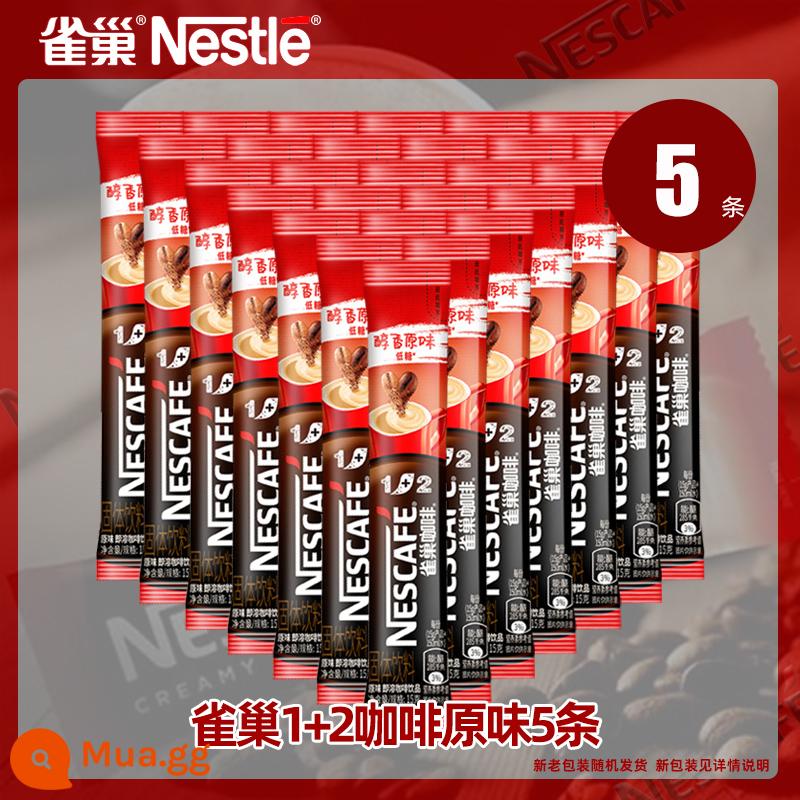 Cà phê hòa tan Nestle Nestle 1+2 hương vị nguyên bản espresso 30 gói bột cà phê ít đường 3 trong 1 giúp thức khuya sảng khoái - [5 dải] Cà phê hòa tan Nestlé 1+2 hương vị nguyên bản 15gX5 dải