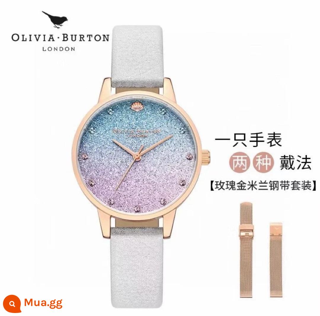 Quà tặng năm mới] Đồng hồ đeo tay chống nước chính hãng Olivia Burton starry sky ob small bee cho bạn gái - Thắt lưng nàng tiên cá + thắt lưng thép + hộp quà + nước hoa tặng kèm