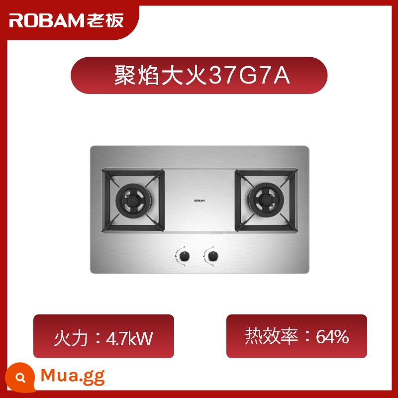 Boss 37G7A Bảng điều khiển bằng thép không gỉ hỏa lực lớn bếp gas để bàn bếp gas gia đình bếp gas đôi cổng gas hóa lỏng - màu thép không gỉ