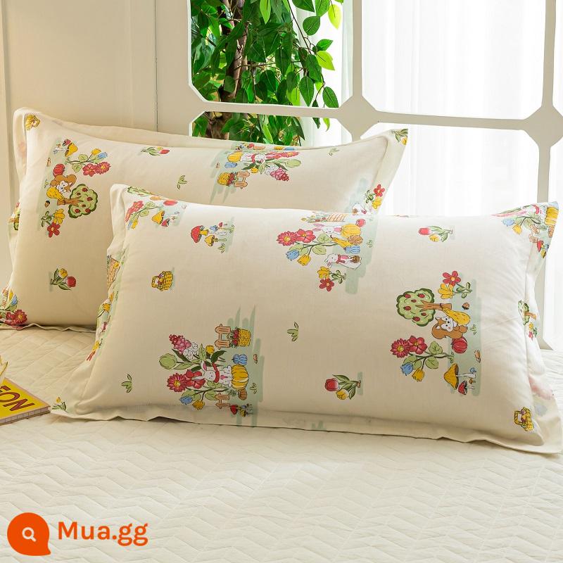 2022 Mới 100 Bộ Gối Cotton Nguyên Chất Vỏ Gối Một Đôi Đĩa Đơn 48Cm X 74Cm Toàn Đầu Đơn Nam - C Fantasy Manor [Bông tốt Tân Cương được mã hóa đã kiểm tra chất lượng 100%] Màu vàng