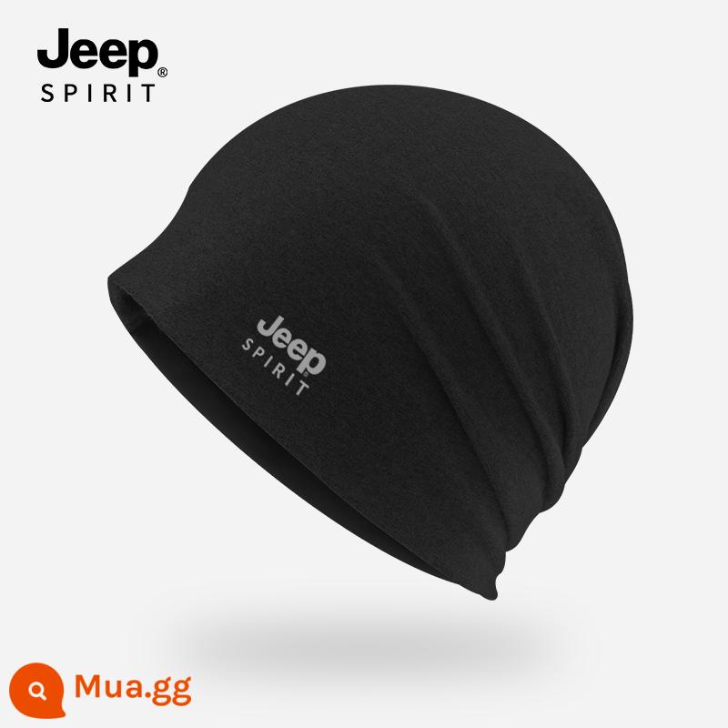 JEEP cotton bao đầu mũ lạnh nam mũ hói đầu phụ nữ giam giữ hóa trị sau sinh mùa xuân, mùa thu và mùa đông chống gió và ấm nightcap - Đen (một lớp) Xuân Thu