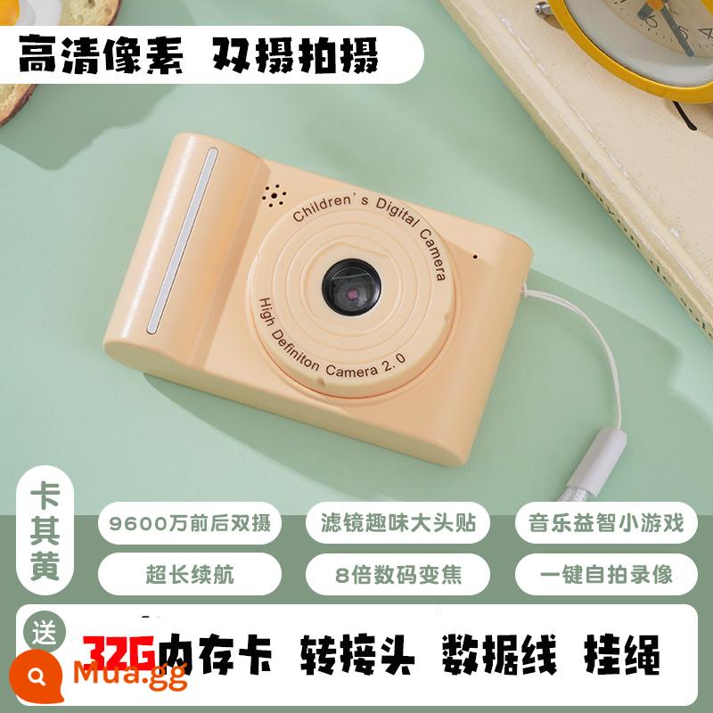 Sinh Viên Đảng Camera Di Động Ảnh Độ Nét Cao Mini Có Thể In Quà Sinh Nhật Camera Trẻ Em Đồ Chơi Trẻ Em - Màu vàng [Camera kép HD] Chứa thẻ nhớ 32G