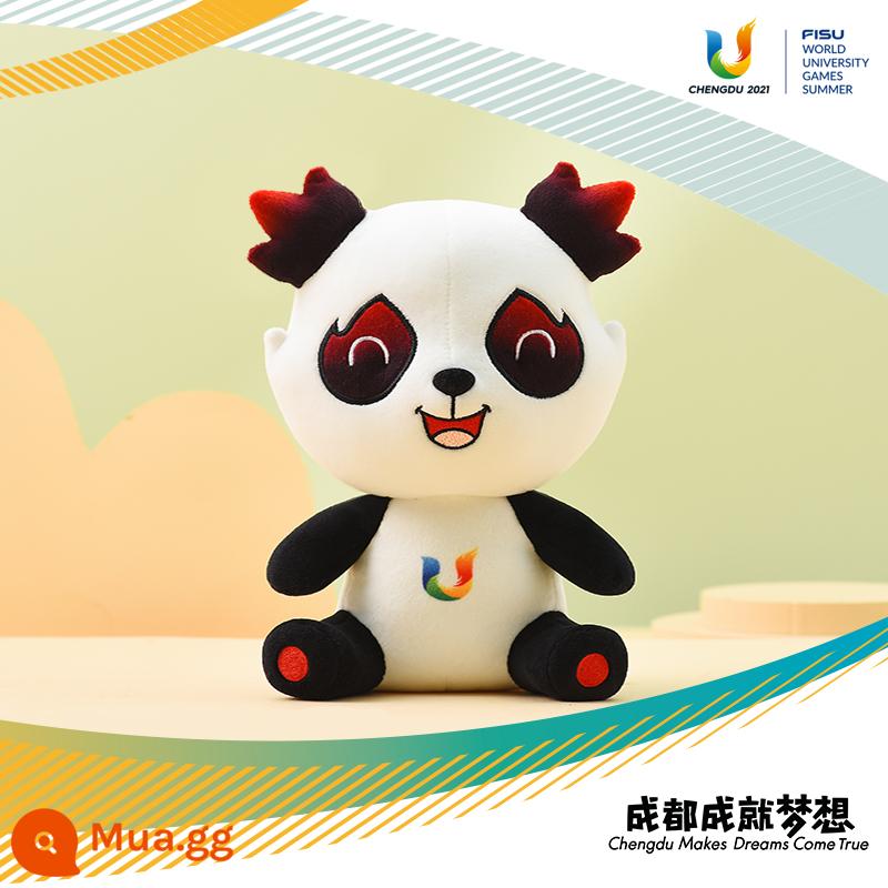 [Spot] Cửa hàng Flagship Đại học Thành Đô Rongbao Mascot Panda Doll Đồ lưu niệm sang trọng - Pha Lê Ngồi Rongbao Siêu Mềm 20CM