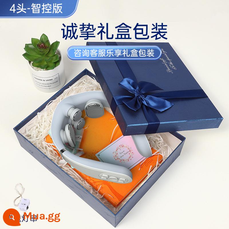 Xiaomi rất nhiều máy mát xa cột sống cổ cổ cổ vai gáy massage lưng nạo vét cột sống chườm nóng Mijia bảo vệ cổ - [4 đầu - Phiên bản điều khiển thông minh - Hộp quà tặng chân thành] Cường độ xung gấp 4 lần + chườm nóng thông minh 42 độ + massage nổi nâng cấp + màu trắng trang nhã