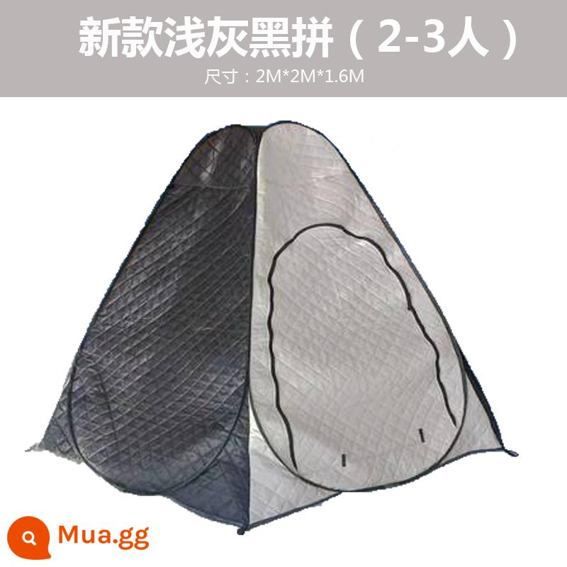 Phạm câu cá trên băng Phạm câu cá mùa đông Camping Camping Autumn and Winter Decvened Automatic Automatic -bottom Speed ​​để mở gió và giữ ấm và cotton - Sản phẩm mới 2*2*1.6 màu xám nhạt và đen