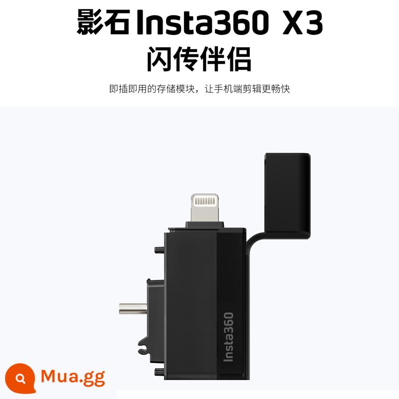 insta360X3 túi lưu trữ pin sạc quản gia bộ chuyển đổi âm thanh đèn flash vượt qua đồng hành vỏ bảo vệ gương bảo vệ - Đồng hành Flash X3