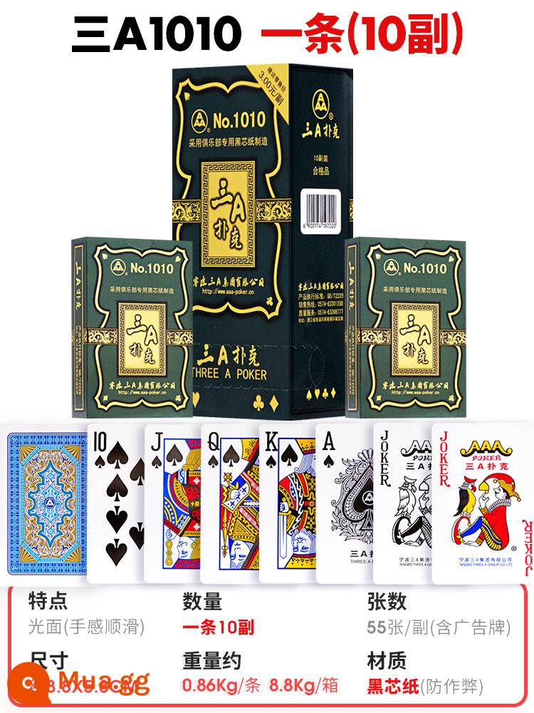 3a poker dày và cứng poker dành cho người lớn poker chính hãng bán buôn Doudizhu sáng tạo thẻ chơi nhân vật lớn 10 đôi - Ba A1010 10 đôi (giấy lõi đen)