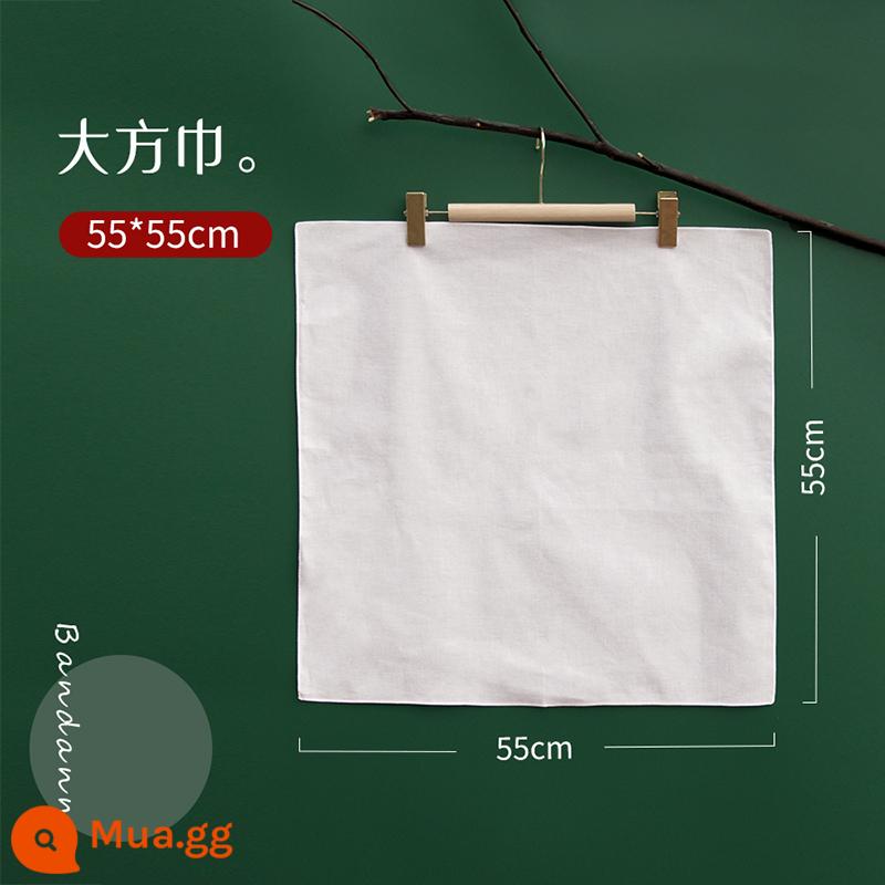 Mở Rộng Thực Vật Và Nhuộm Bộ Dụng Cụ Thủ Công DIY In Và Nhuộm Búa Pad Chất Liệu Túi Cotton Nguyên Chất Vuông Khăn Khăn Tay túi Vải Bố - Khăn vuông [viền 55*55cm]