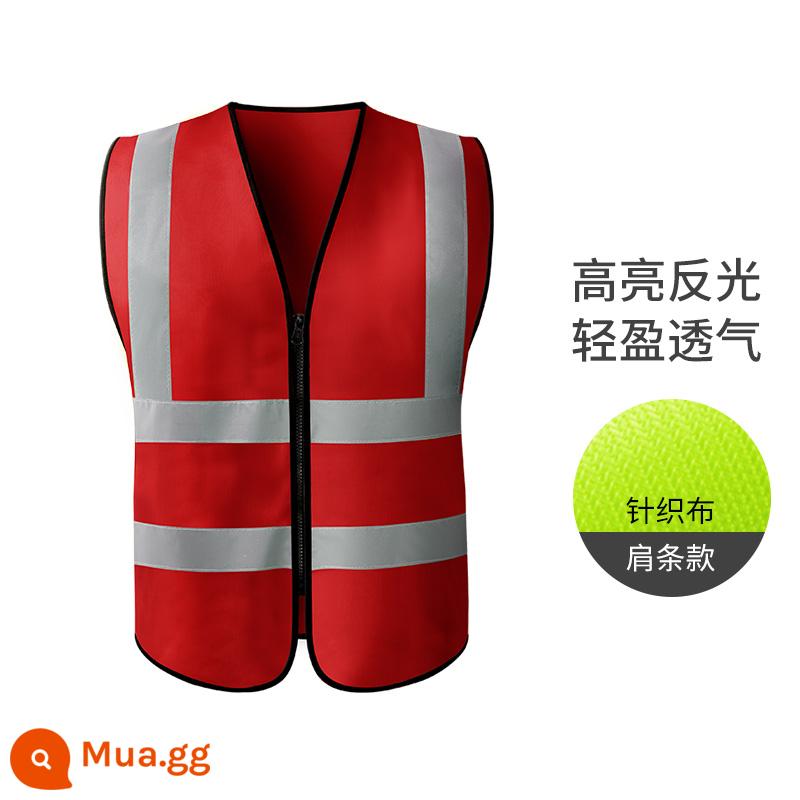 Aoyou áo phản quang an toàn công trường xây dựng vest công nhân vệ sinh giao thông quần áo huỳnh quang in lưới - bốn màu đỏ lớn