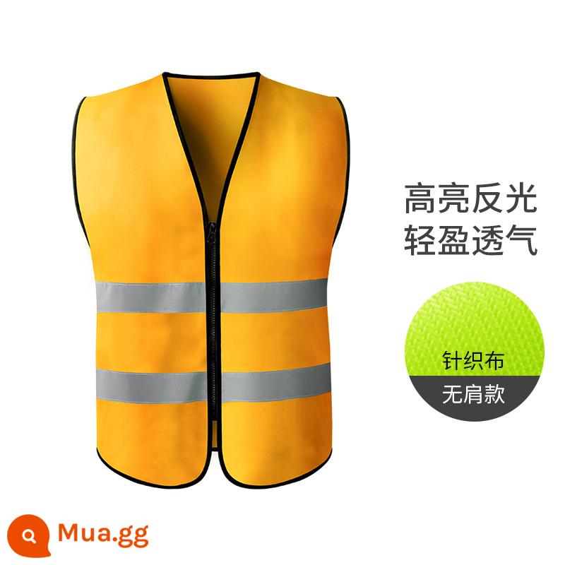 Aoyou áo phản quang an toàn công trường xây dựng vest công nhân vệ sinh giao thông quần áo huỳnh quang in lưới - Hai màu vàng