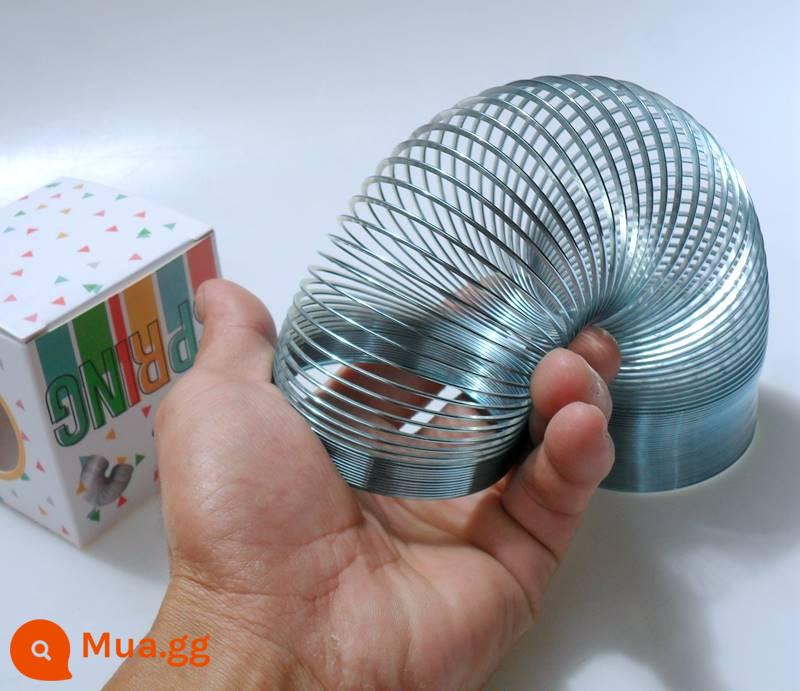 Đàn hồi kéo dài kim loại vòng tròn lò xo thông minh ma rồng Slinky Circle giải nén trẻ em Đồ chơi trẻ em cổ điển hoài cổ số lượng lớn - Kim loại lớn màu xanh nhạt đường kính 6,5 * chiều cao 6,5CM