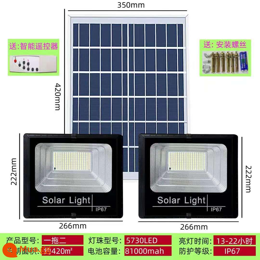 Nhà chiếu sáng sân ngoài trời mặt trời cho ảnh trong nhà và ngoài trời, cảm biến chống thấm nước tối LED đèn đường LED đèn đường - [Một cho hai★ Đầu đèn đôi] 400W+Tự động bật khi trời tối+Bền lâu+Điều khiển từ xa+Hẹn giờ