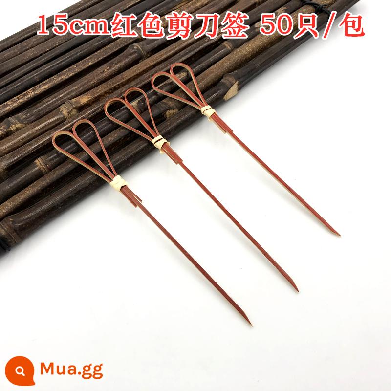 Bản hợp đồng trái cây dùng một lần ký tên Sandwich Fork Art có chữ ký của Sugar Bánh B tre Burger - Kéo đỏ hồng 15cm, 50 chiếc