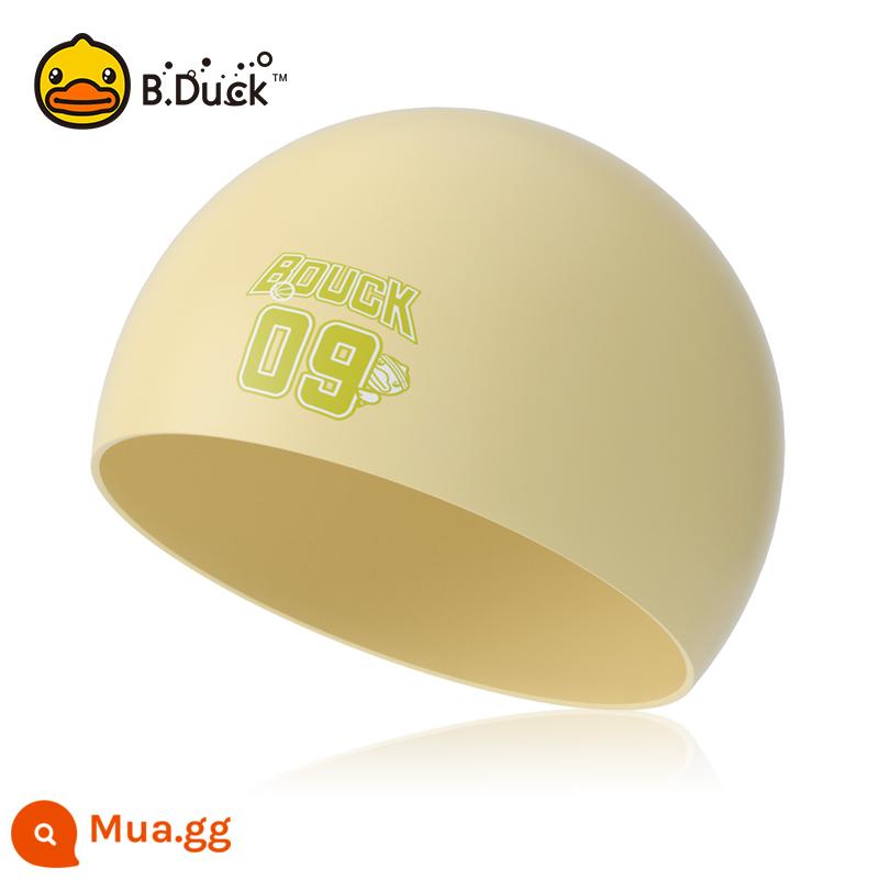 Mũ bơi silicon B.Duck nữ chống nước, bịt tai, tóc dài, mũ bơi Spa đầu to thoải mái - 0217 màu vàng