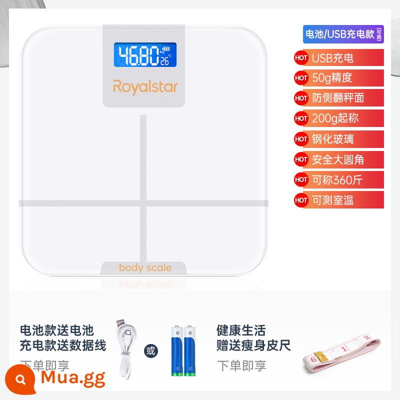 Rongshida Cân đo lượng mỡ cơ thể Cân thông minh tại nhà Cân chính xác và bền Cân Cân điện tử nhỏ - Cân chính xác/bạc satin