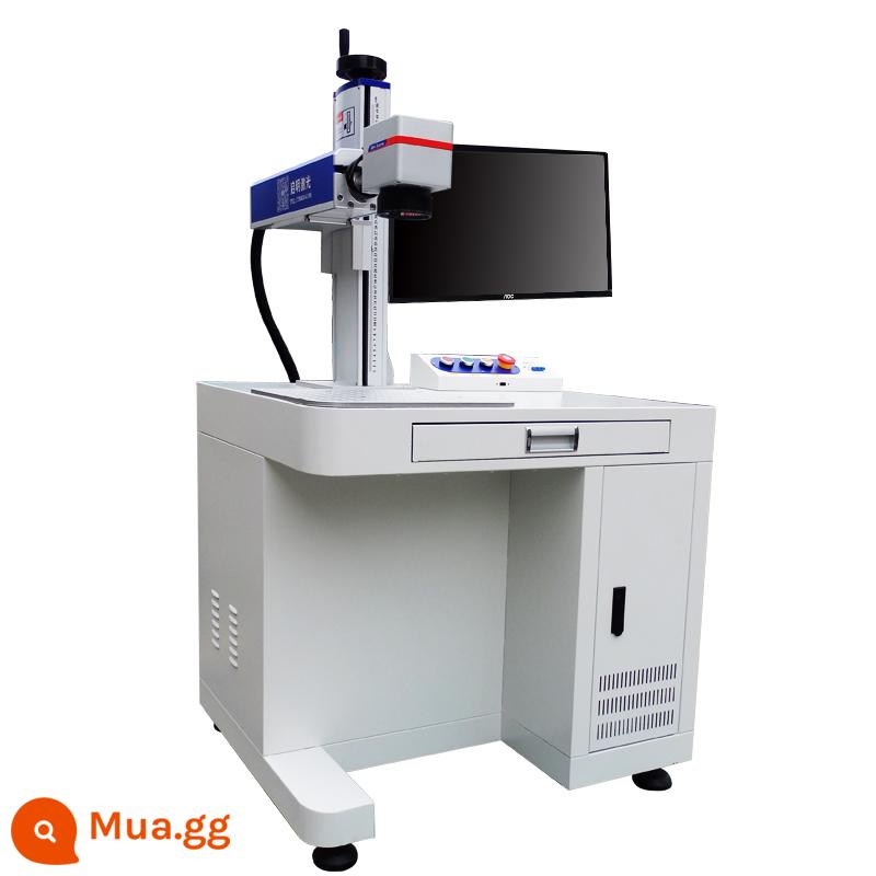 Qiming sợi máy khắc laser kim loại mã hóa máy khắc thép không gỉ máy khắc bảng tên máy tính để bàn hoàn toàn tự động - Tủ 20W cấu hình cao [gồm máy tính điều khiển công nghiệp]