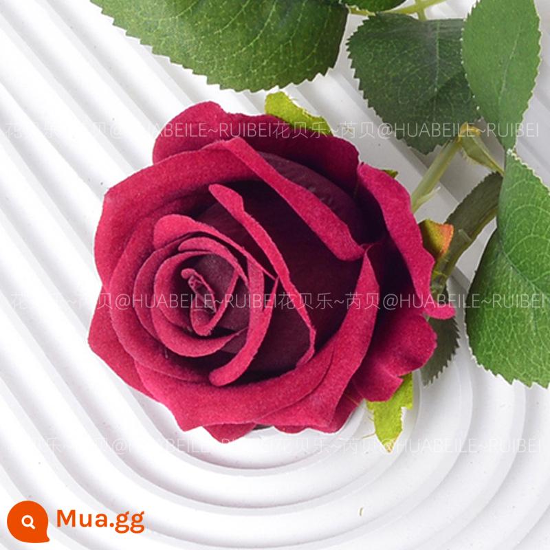 Mô Phỏng Hoa Hồng Trang Trí Lễ Tình Nhân Tặng Nhung Nhân Tạo Hoa Giả Hoa Phòng Khách Trang Trí Hoa Handmade Nghệ Thuật - [Nâng cấp vật liệu] Rượu vang đỏ Zhenai [3 gói]