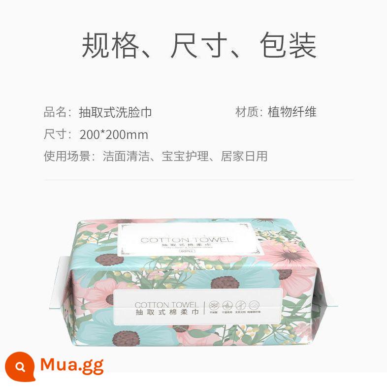 Khăn mặt treo, khăn mềm cotton dùng một lần, khăn mặt cotton nguyên chất thấm hút và đáy không có xơ khăn mặt có thể tháo rời - Loại có thể chiết xuất [đã sử dụng 1688 lần] 4 gói