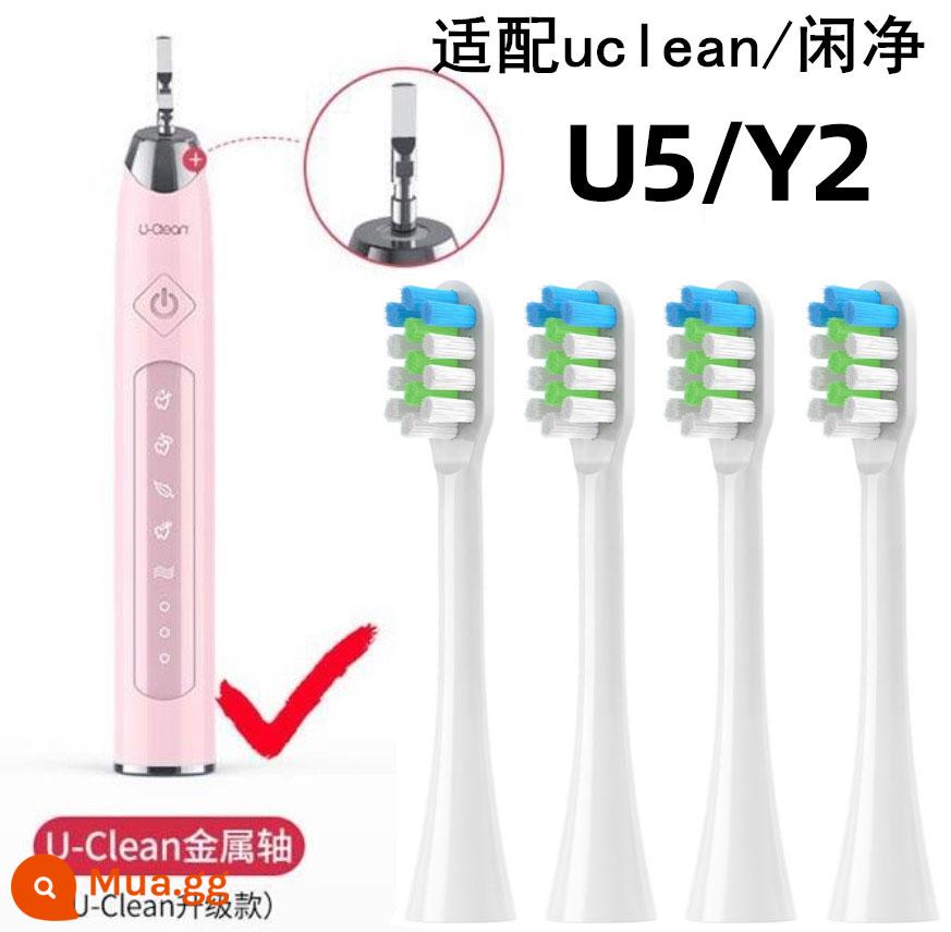 Thích hợp cho Uclean nhàn rỗi lưới bàn chải đánh răng điện đầu bàn chải U5/Y2 lông mềm làm sạch âm tóc mịn đầu bàn chải thay thế người lớn - Tẩy trắng loại 6 gói