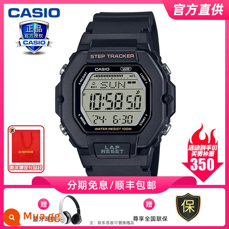 Đồng hồ CASIO nam sinh viên thể thao chiến binh màu đen trái tim bóng tối AEQ110 đồng hồ điện tử giới hạn đồng hồ thạch anh vàng đen - Tai nghe Bluetooth không dây miễn phí LWS-2200H-1A