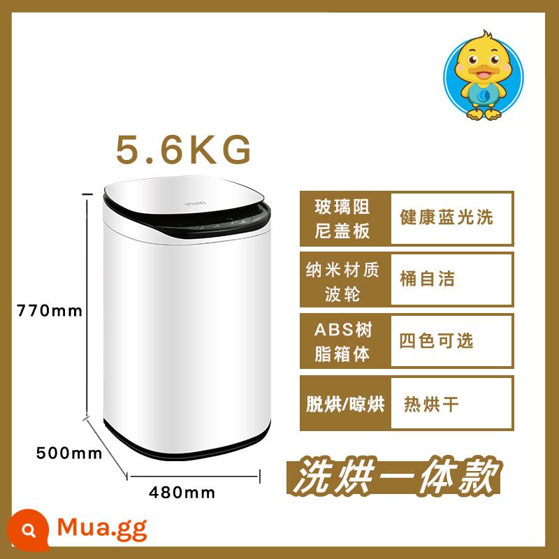 Máy giặt trẻ em vịt nhỏ Zhijie mini hoàn toàn tự động 3kg khử trùng hộ gia đình nhỏ 5kg cho trẻ em và trẻ sơ sinh - 5,6kg trắng [làm khô mạnh] kháng khuẩn ánh sáng xanh