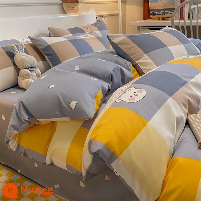 Cotton nguyên chất vỏ chăn đơn mảnh 100 cotton dày 180cm vỏ chăn đơn 150x200x230 ký túc xá 1.5m chăn - Đang lành lại