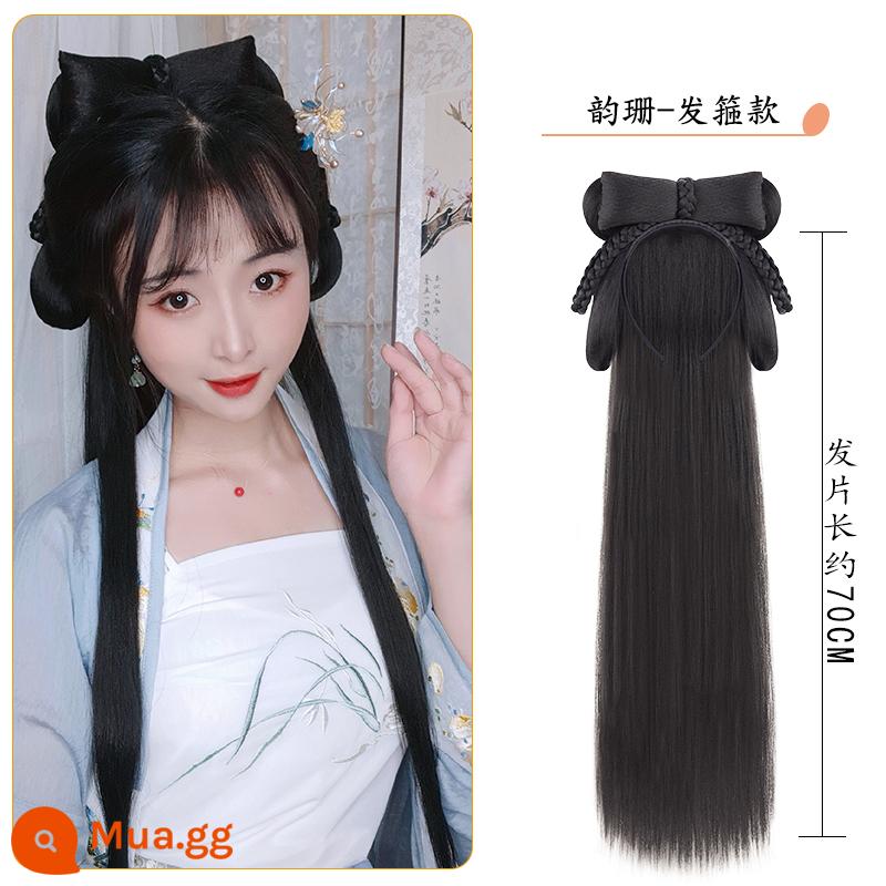 Hanfu tóc giả nguyên bộ cổ túi tóc giả 1 băng đô lười cổ trang phục tóc giả hình búi tóc mũ trùm đầu nữ - Kiểu băng đô Yunshan