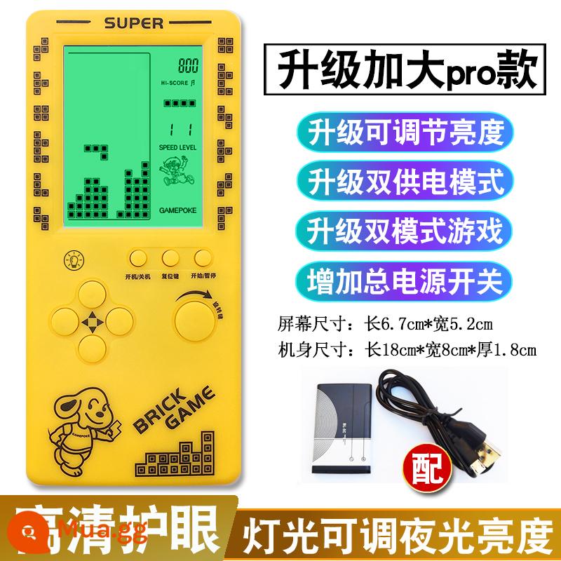 [Cửa hàng Flagship] Bảng điều khiển trò chơi mới 2022 Máy trò chơi Tetris cầm tay 4,1 inch có thể sạc lại màn hình lớn phát triển câu đố trí thông minh cổ điển hoài cổ tuổi thơ máy khối lòng bàn tay của trẻ em - Mẫu sạc màu vàng [mẫu Pro nâng cấp 4,1 inch] ★Độ sáng đèn có thể điều chỉnh★