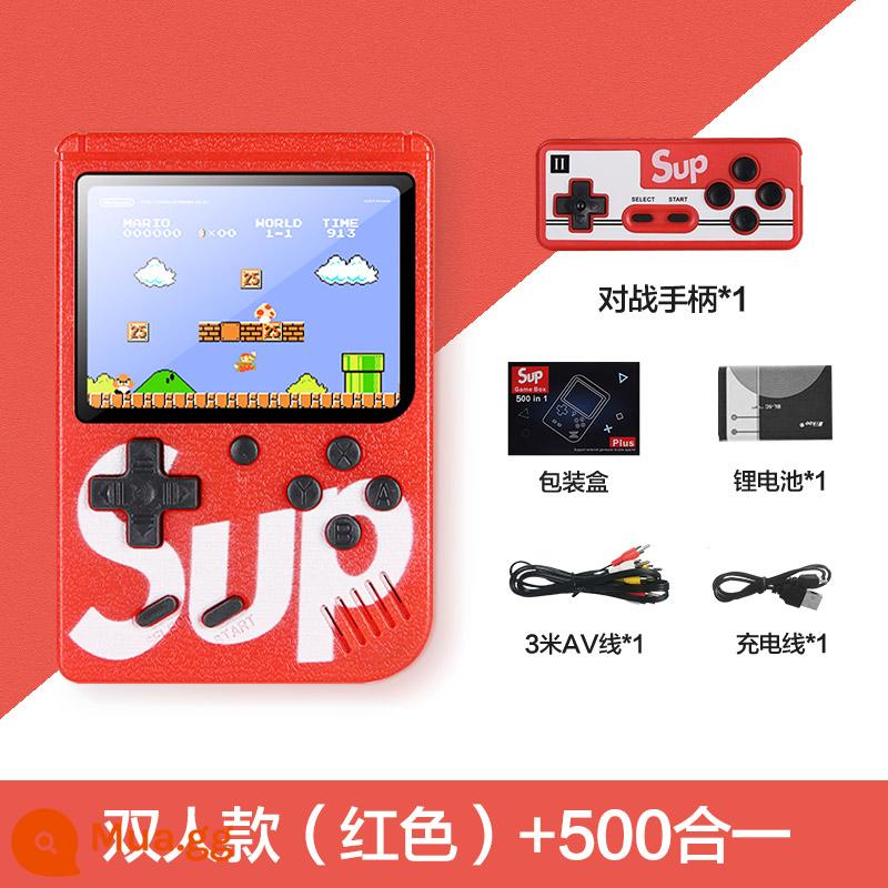 Mới sup cầm tay overlay máy chơi game cổ xưa hoài niệm tuổi thơ siêu psp Mary Tetris kết nối đôi TV cầm tay máy du lịch trẻ em cổ điển mini nhỏ cầm tay - [Phiên bản nâng cấp màn hình độ phân giải cao, 500 game] Đôi đỏ kèm cáp AV dài 3m [bảo hành 2 năm]