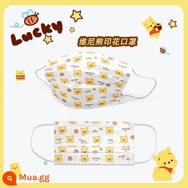 Sanrio mặt nạ cô gái hoạt hình dễ thương trái tim bảo vệ sinh viên ba lớp mặt nạ người lớn nữ bao bì độc lập dùng một lần - Mặt nạ người lớn Winnie the Pooh