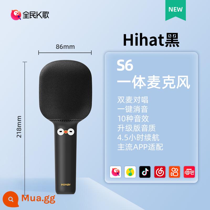 [Quốc K Song] Micro Audio Tích Hợp Micro Di Động Không Dây K Singer Home KTV Giải Trí Ca Hát K Artifact S6 - HIHAT black-S6 [10 hiệu ứng âm thanh, tự động sửa đổi âm thanh]