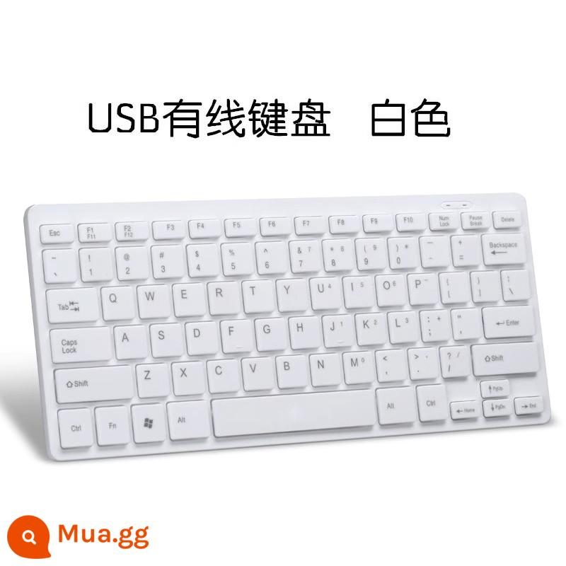 Bàn phím sô cô la K1000 có dây máy tính xách tay tắt tiếng 87 phím usb mini đa phương tiện bên ngoài - Trắng