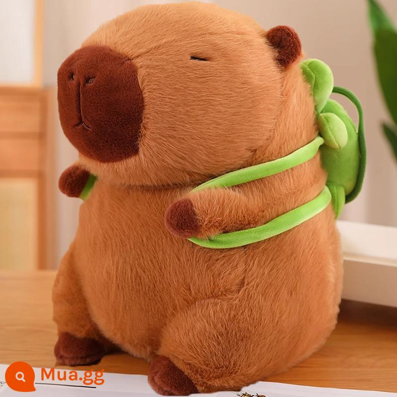 Búp bê Capybara đồ chơi sang trọng gối capybara mặt dây chuyền búp bê vải búp bê Capybara lap - Tư thế ngồi 55 cm [Mẫu ba lô rùa]