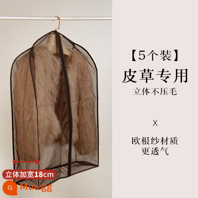 Áo khoác lông chồn quần áo đặc biệt bụi organza treo túi lông chồn bụi túi chống côn trùng lông chồn nhung - Đen ba chiều [gói 5]