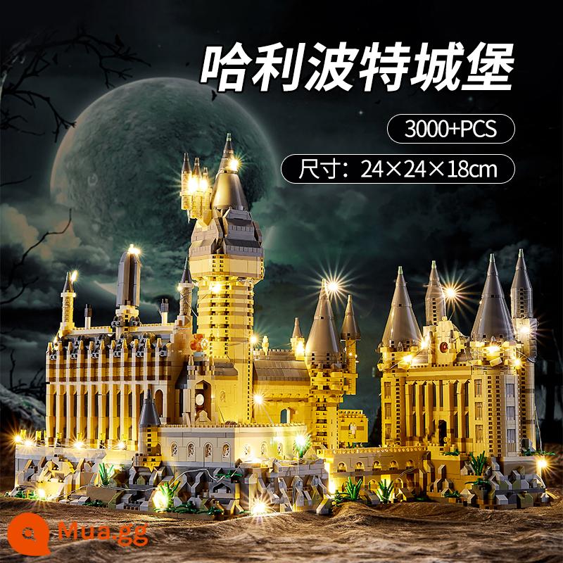 Lâu đài Hogwarts Lego dành cho người lớn lắp ráp khó sê-ri cậu bé Harry Potter khối xây dựng đồ chơi lớn - Phiên bản chiếu sáng Hogwarts 9928 đi kèm dụng cụ chiếu sáng